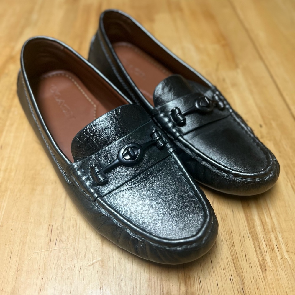 COACH Loafers in Metallic Olive